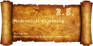 Modrovich Blandina névjegykártya